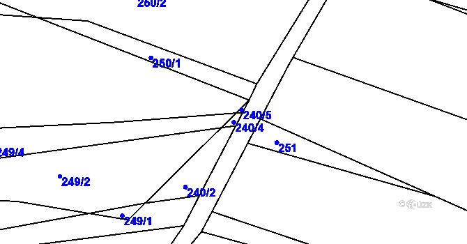 Parcela st. 240/4 v KÚ Střítež u Černovic, Katastrální mapa