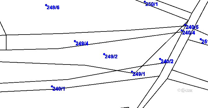 Parcela st. 249/2 v KÚ Střítež u Černovic, Katastrální mapa