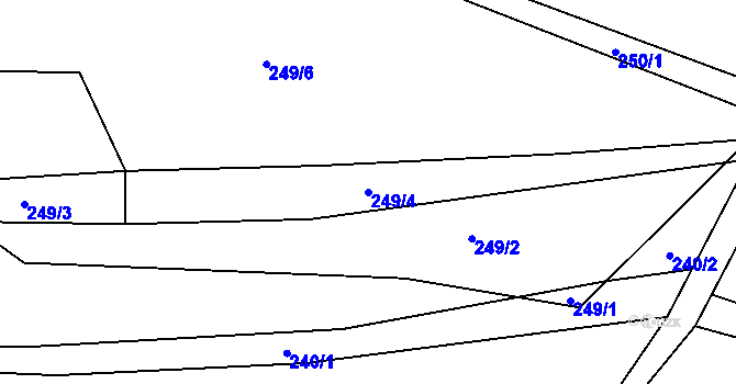 Parcela st. 249/4 v KÚ Střítež u Černovic, Katastrální mapa