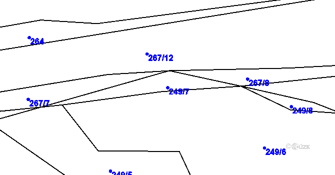 Parcela st. 249/7 v KÚ Střítež u Černovic, Katastrální mapa