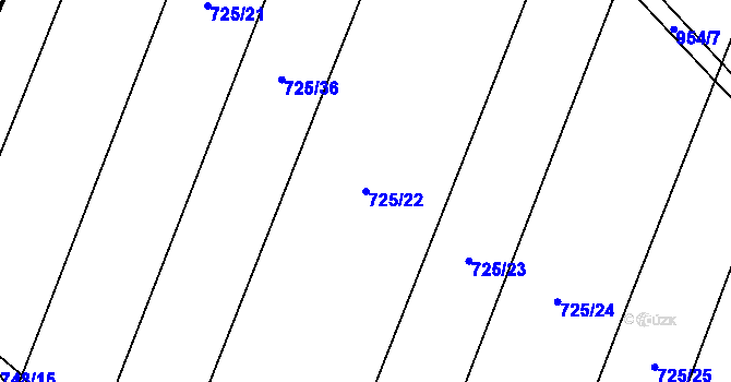 Parcela st. 725/22 v KÚ Střížov nad Malší, Katastrální mapa