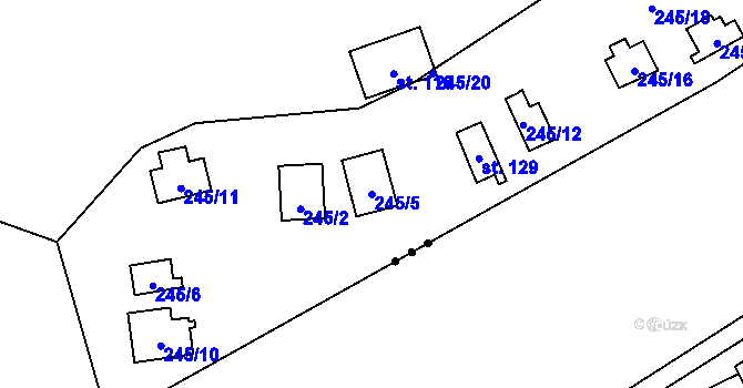 Parcela st. 245/5 v KÚ Střížov nad Malší, Katastrální mapa