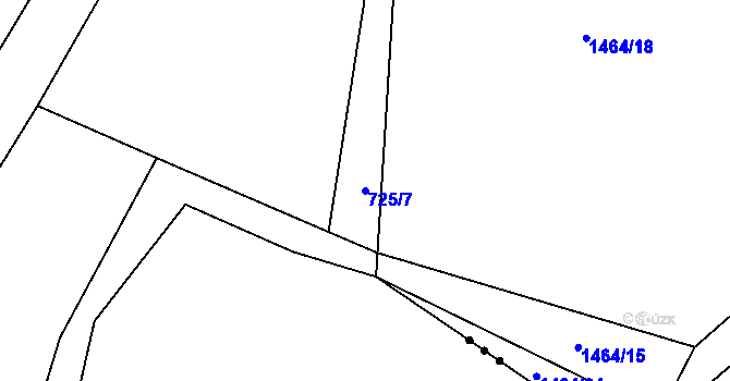 Parcela st. 725/7 v KÚ Střížov nad Malší, Katastrální mapa