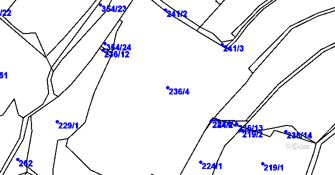 Parcela st. 236/4 v KÚ Střížov, Katastrální mapa