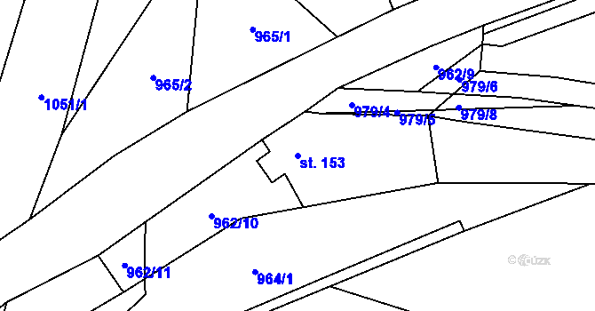 Parcela st. 153 v KÚ Střížovice, Katastrální mapa