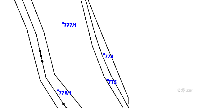 Parcela st. 774 v KÚ Střížovice, Katastrální mapa