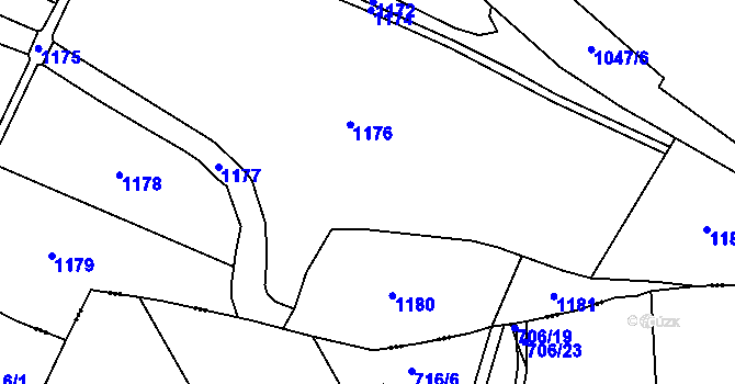 Parcela st. 896/5 v KÚ Střížovice, Katastrální mapa