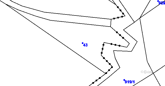 Parcela st. 43 v KÚ Budkov u Střížovic, Katastrální mapa