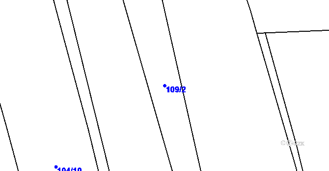 Parcela st. 109/2 v KÚ Vlčice u Střížovic, Katastrální mapa