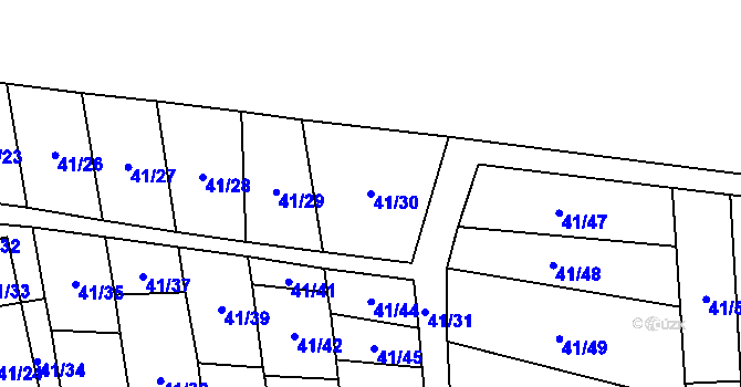 Parcela st. 41/30 v KÚ Vlčice u Střížovic, Katastrální mapa