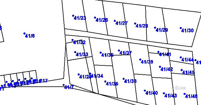 Parcela st. 41/35 v KÚ Vlčice u Střížovic, Katastrální mapa