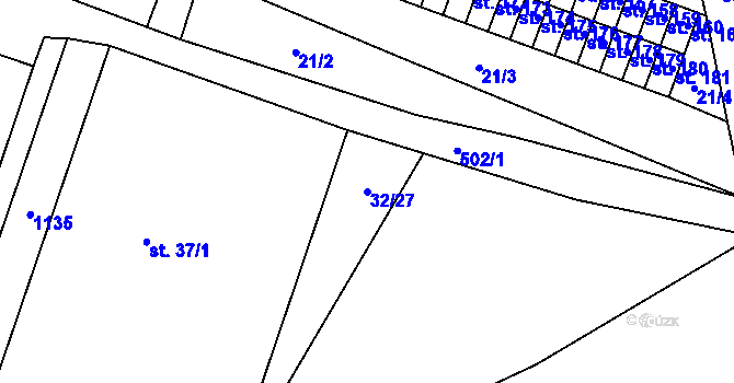 Parcela st. 32/27 v KÚ Vlčice u Střížovic, Katastrální mapa