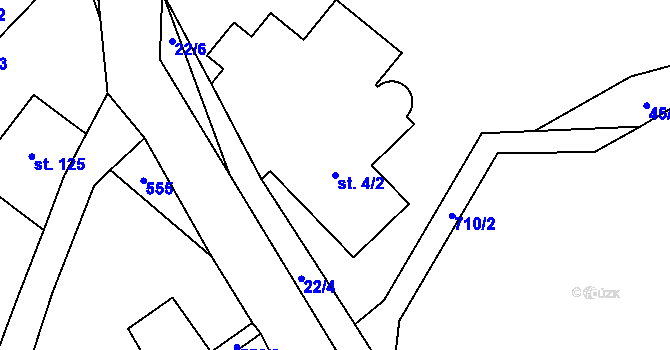 Parcela st. 4/2 v KÚ Studánka u Aše, Katastrální mapa