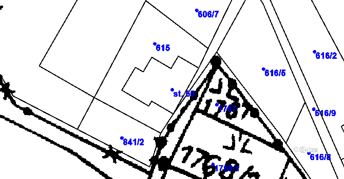 Parcela st. 59 v KÚ Studánka u Aše, Katastrální mapa