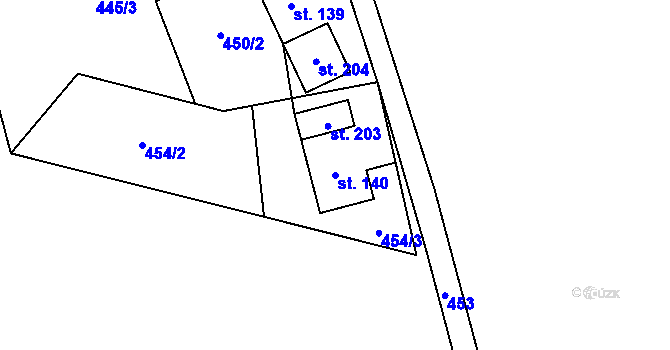 Parcela st. 140 v KÚ Studánka u Aše, Katastrální mapa