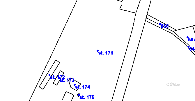 Parcela st. 171 v KÚ Studánka u Aše, Katastrální mapa
