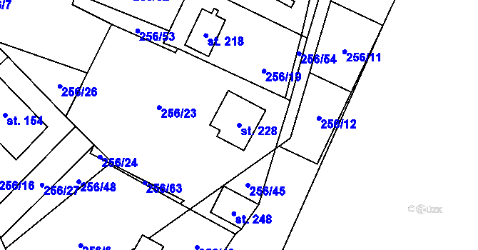 Parcela st. 228 v KÚ Studánka u Aše, Katastrální mapa
