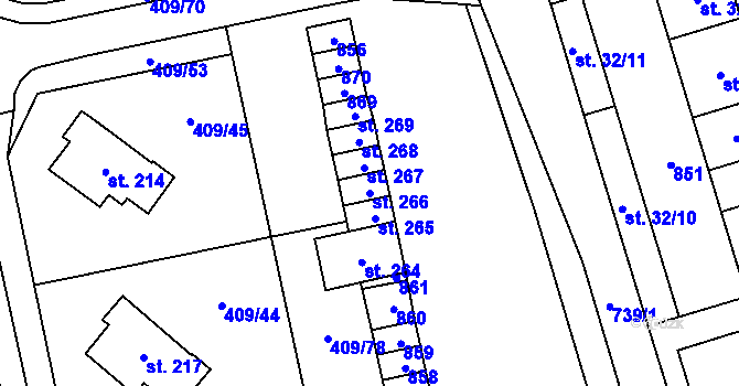 Parcela st. 266 v KÚ Studánka u Aše, Katastrální mapa