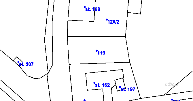 Parcela st. 119 v KÚ Studánka u Aše, Katastrální mapa