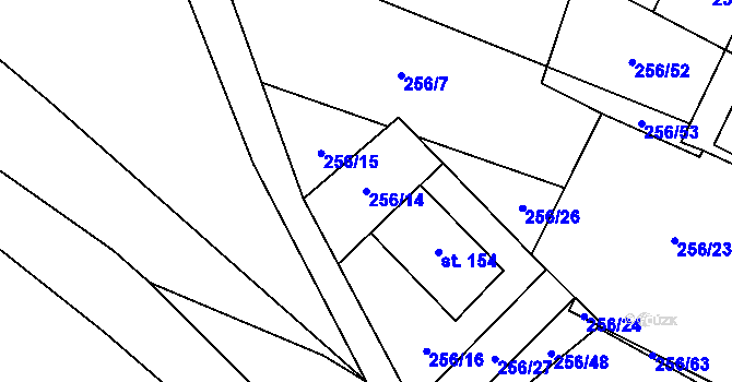 Parcela st. 256/14 v KÚ Studánka u Aše, Katastrální mapa