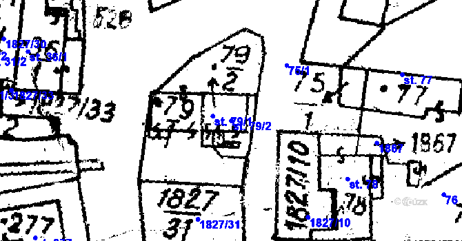 Parcela st. 79/2 v KÚ Studánka u Tachova, Katastrální mapa