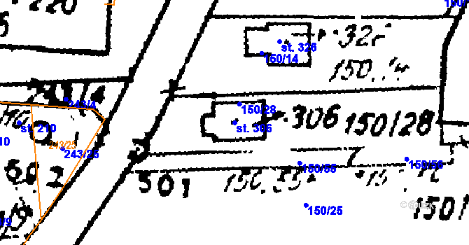 Parcela st. 306 v KÚ Studánka u Tachova, Katastrální mapa