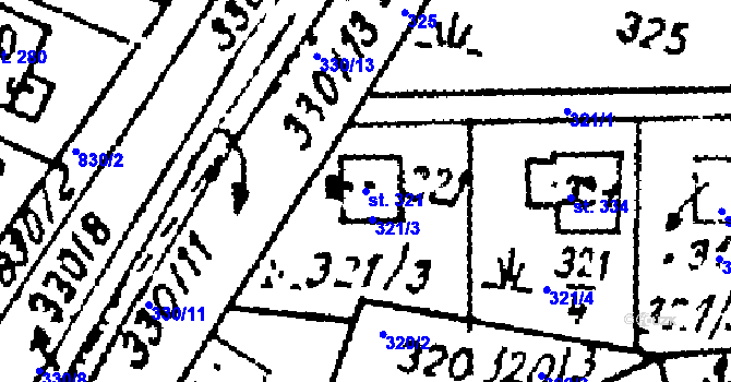 Parcela st. 321 v KÚ Studánka u Tachova, Katastrální mapa