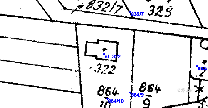 Parcela st. 322 v KÚ Studánka u Tachova, Katastrální mapa