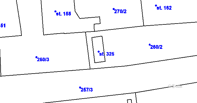 Parcela st. 325 v KÚ Studánka u Tachova, Katastrální mapa