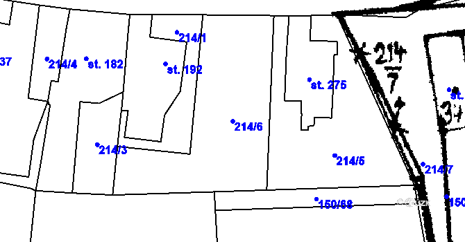 Parcela st. 214/6 v KÚ Studánka u Tachova, Katastrální mapa