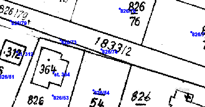 Parcela st. 826/74 v KÚ Studánka u Tachova, Katastrální mapa