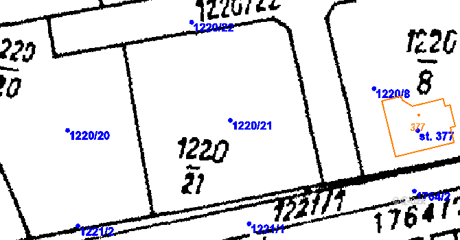 Parcela st. 1220/21 v KÚ Studánka u Tachova, Katastrální mapa