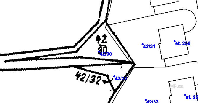 Parcela st. 42/30 v KÚ Studánka u Tachova, Katastrální mapa