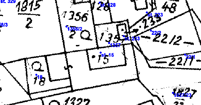 Parcela st. 15 v KÚ Studánka u Tachova, Katastrální mapa