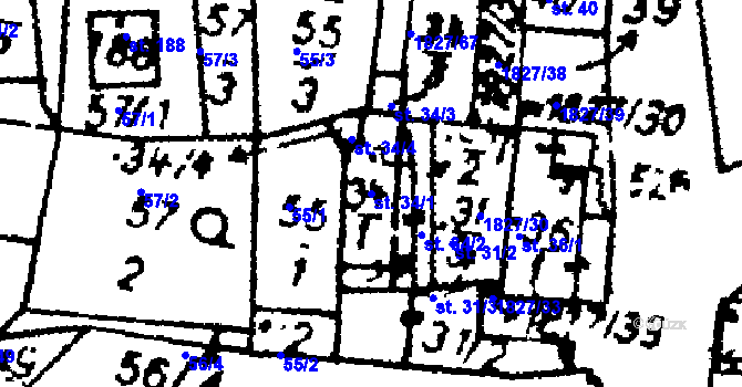 Parcela st. 34/1 v KÚ Studánka u Tachova, Katastrální mapa