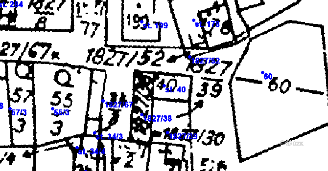 Parcela st. 40 v KÚ Studánka u Tachova, Katastrální mapa