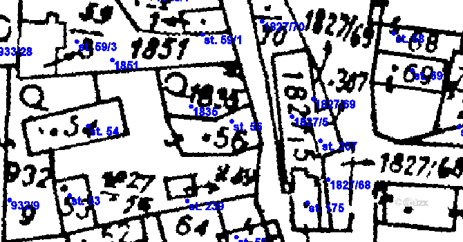 Parcela st. 56 v KÚ Studánka u Tachova, Katastrální mapa
