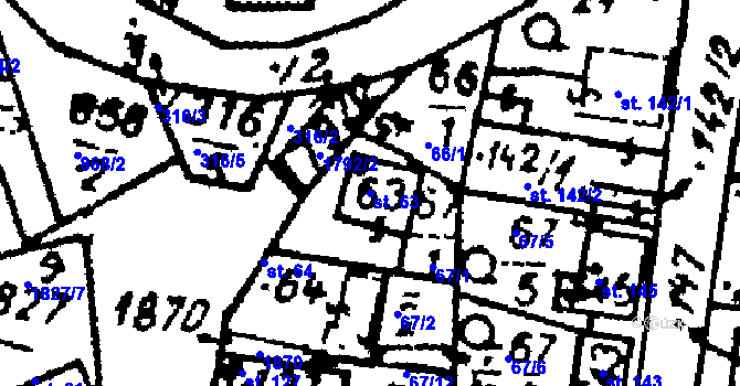 Parcela st. 63 v KÚ Studánka u Tachova, Katastrální mapa