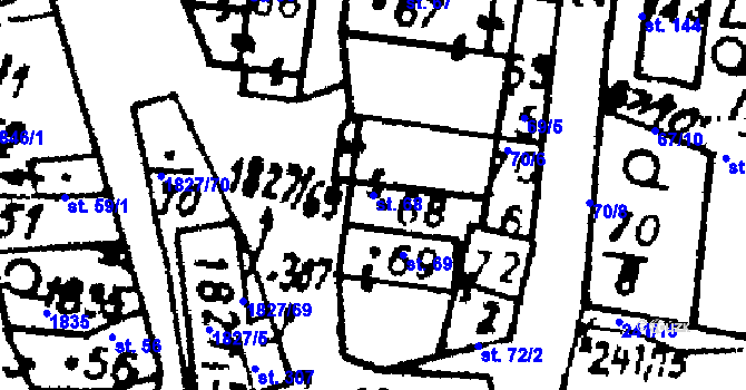 Parcela st. 68 v KÚ Studánka u Tachova, Katastrální mapa