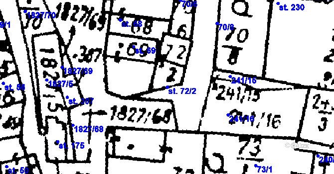 Parcela st. 72/2 v KÚ Studánka u Tachova, Katastrální mapa