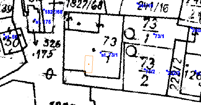 Parcela st. 73/1 v KÚ Studánka u Tachova, Katastrální mapa