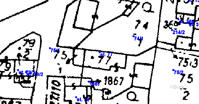 Parcela st. 77 v KÚ Studánka u Tachova, Katastrální mapa