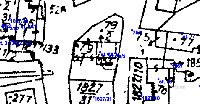 Parcela st. 79/1 v KÚ Studánka u Tachova, Katastrální mapa
