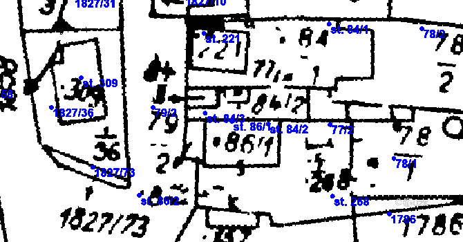 Parcela st. 86/1 v KÚ Studánka u Tachova, Katastrální mapa