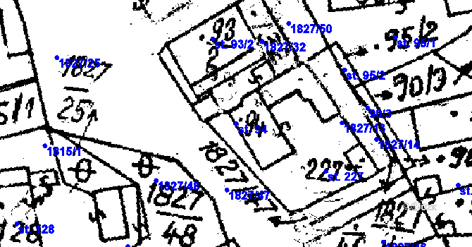 Parcela st. 94 v KÚ Studánka u Tachova, Katastrální mapa