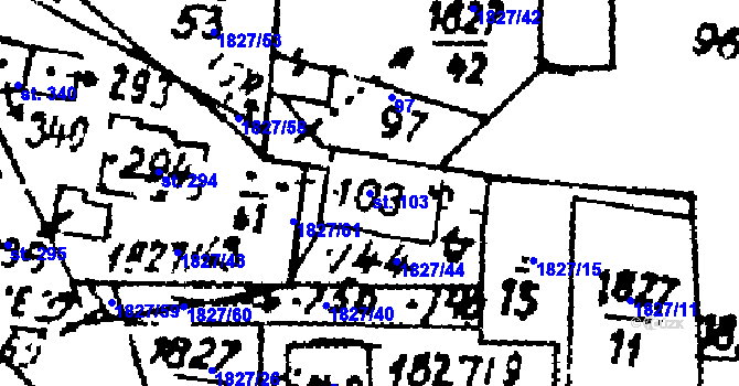 Parcela st. 103 v KÚ Studánka u Tachova, Katastrální mapa