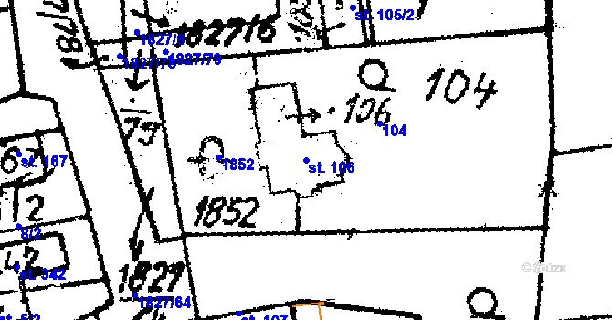 Parcela st. 106 v KÚ Studánka u Tachova, Katastrální mapa