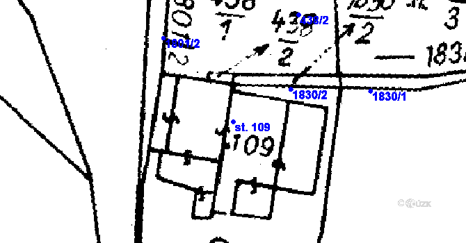 Parcela st. 109 v KÚ Studánka u Tachova, Katastrální mapa