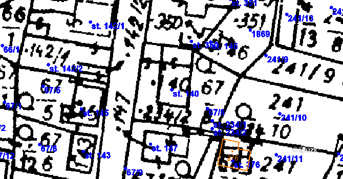 Parcela st. 140 v KÚ Studánka u Tachova, Katastrální mapa