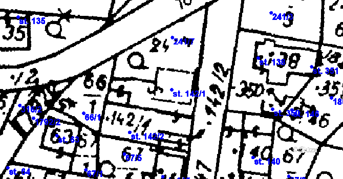 Parcela st. 142/1 v KÚ Studánka u Tachova, Katastrální mapa